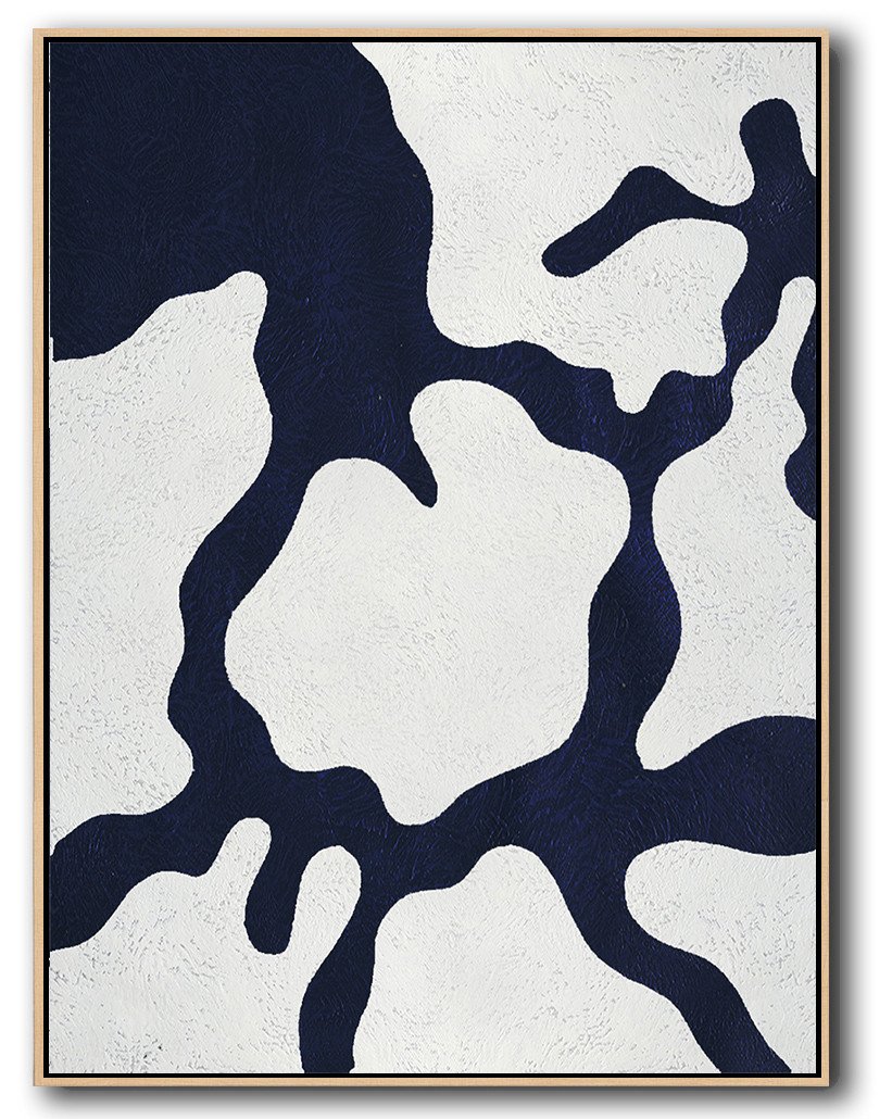 Large Abstract Painting On Canvas,Navy Blue Abstract Painting Online,Large Paintings For Living Room